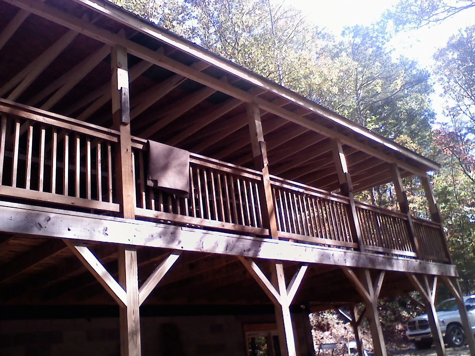 Timber framing under a new elevated porch and deck — Roof Leak Repair in Limestone by Roofing Brothers